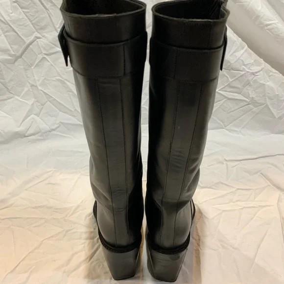 HELMUT LANG SLOUCH TALL HEELED BOOT LEATHER BLACK - Picture 4 of 12